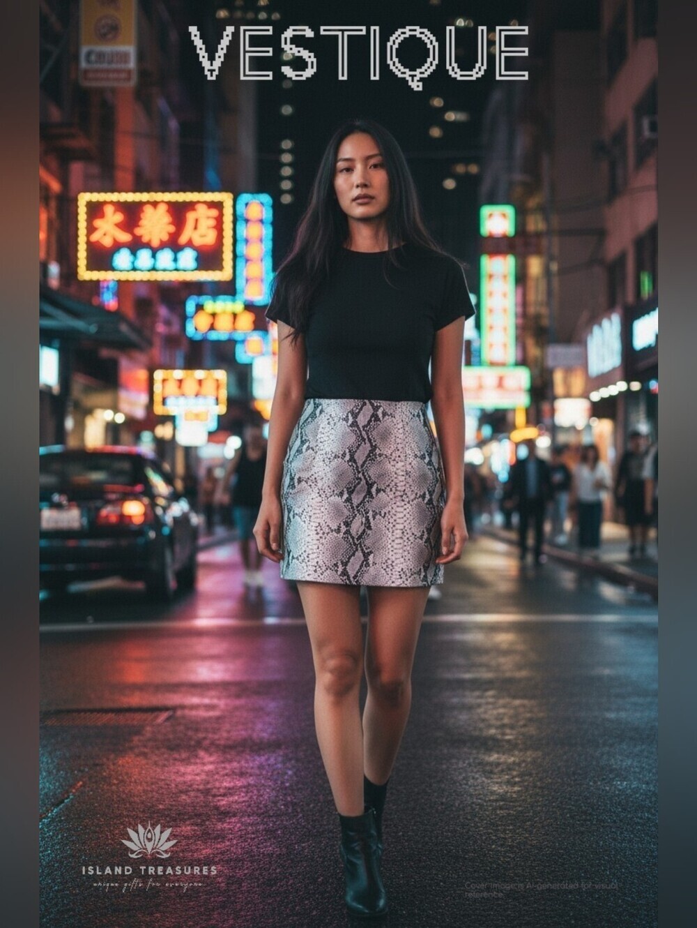 NWT Vestique "More Mamba" Sz Small Women's Grey & Black Mini Skirt Faux Leather